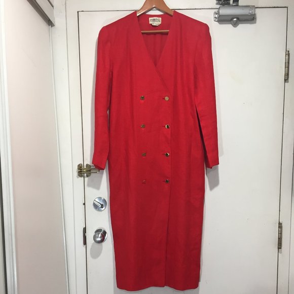 VINTAGE PORTS INTERNATIONAL DOUBLE BREAST MAXI DRESSES SIZE 10 - Picture 2 of 12